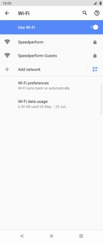 Press the required Wi-Fi network.