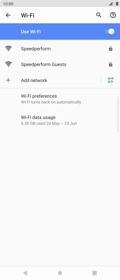 Press the required Wi-Fi network.