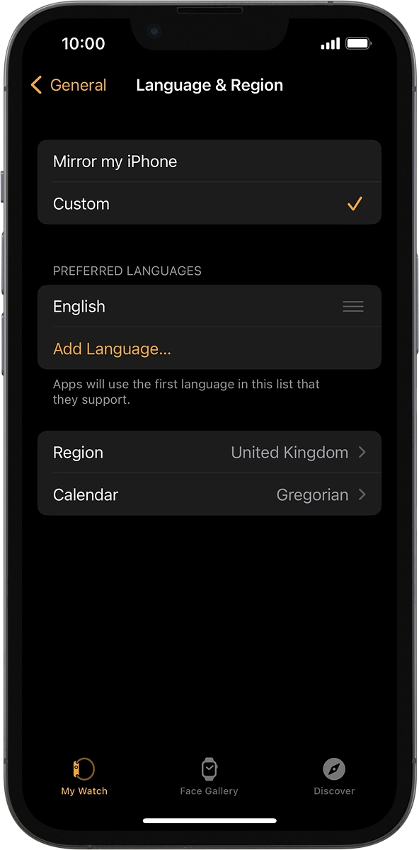 On your phone: Press Add Language....