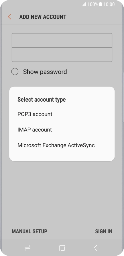 Press IMAP account.