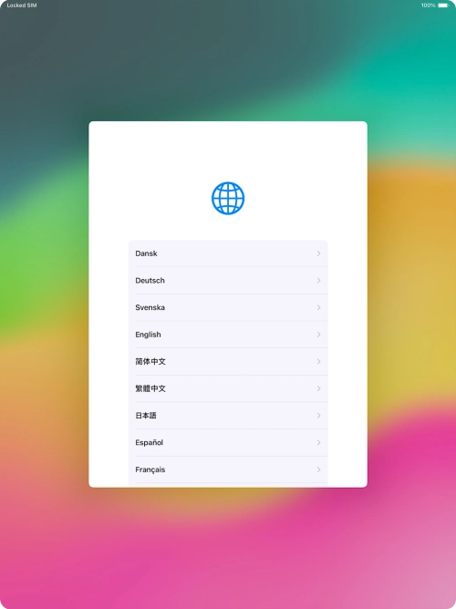 Press the required language.