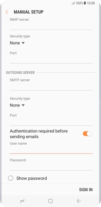 Press the field below 