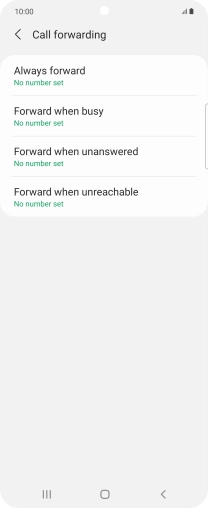 Press the required divert type.