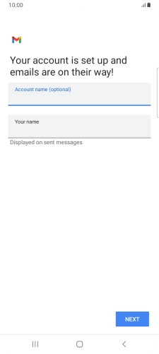 Press Your name and key in the required sender name.