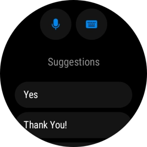Press the microphone icon and follow the instructions on the screen to record and send the required reply.