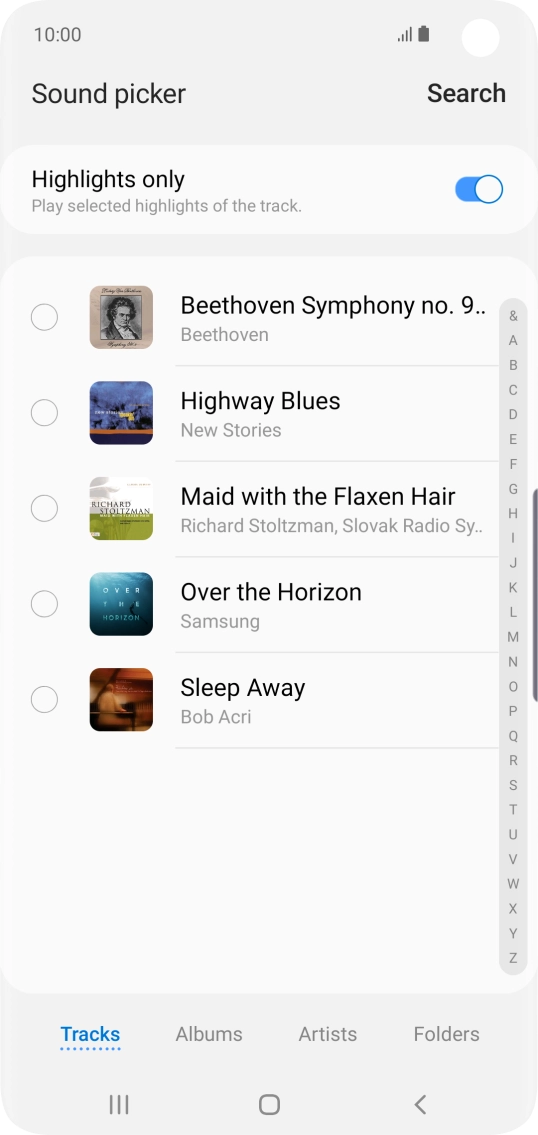 Press the required ring tones to hear them.
