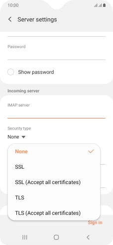 Press None to turn off the function.