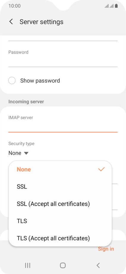 Press None to turn off the function.