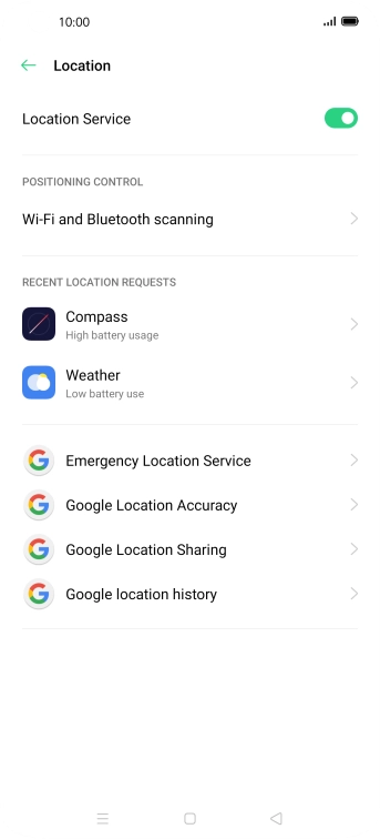 Press Google Location Accuracy.