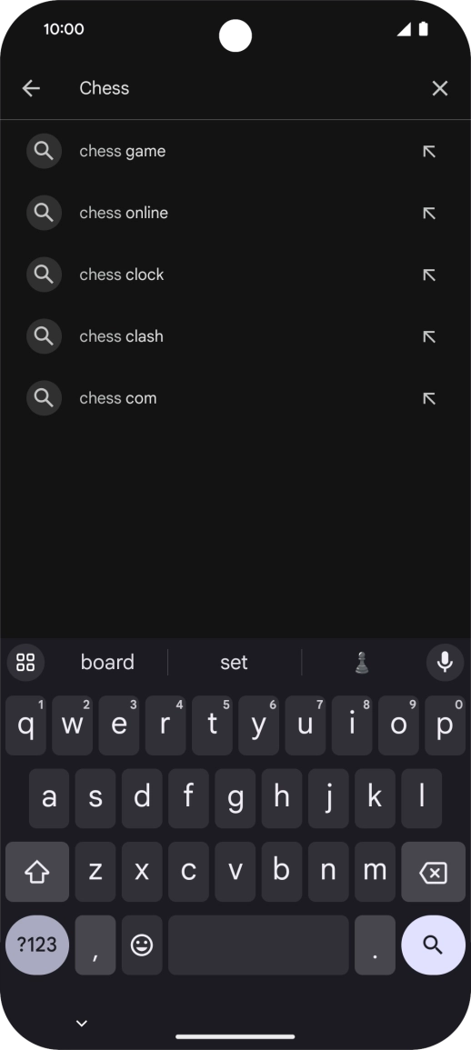 Key in the name or subject of the required app and press the search icon.