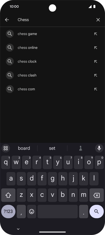 Key in the name or subject of the required app and press the search icon.