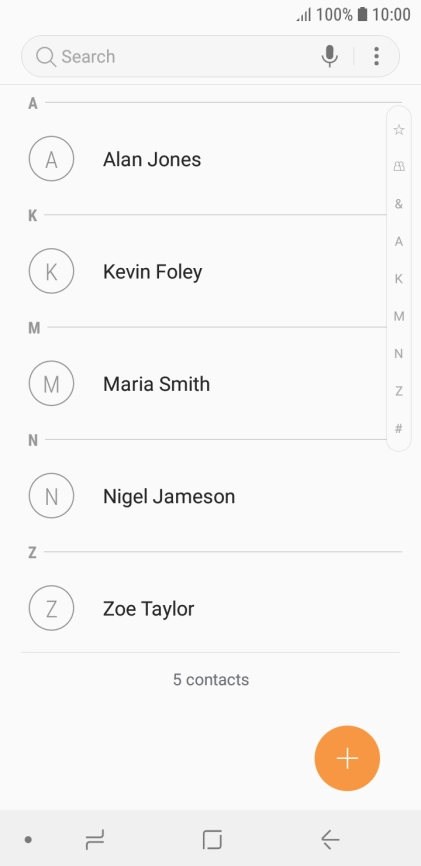 Press the new contact icon.