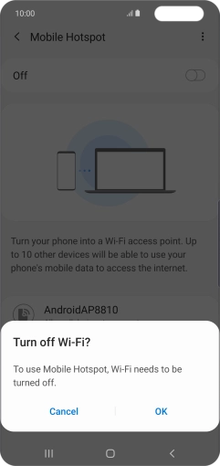If Wi-Fi is turned on, press OK.