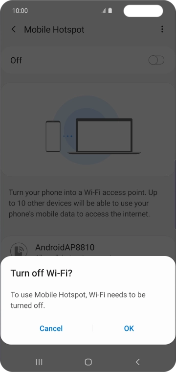 If Wi-Fi is turned on, press OK.