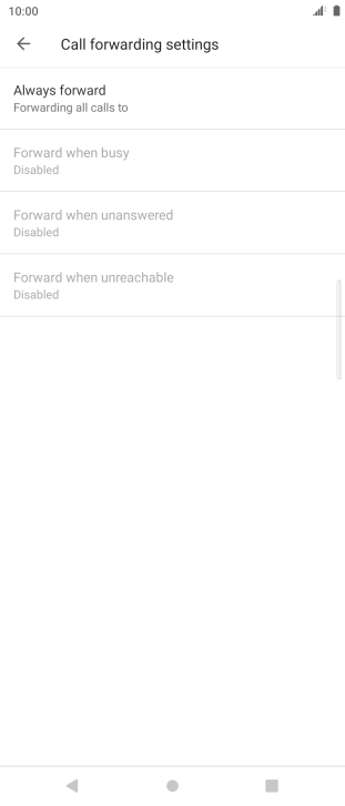 Press the required divert type.