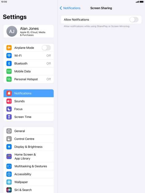 Press the indicator next to 