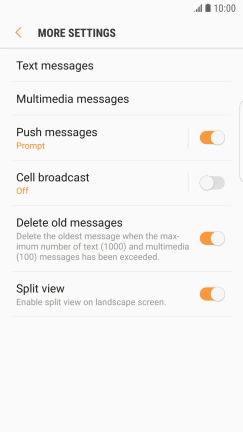 Press Text messages.