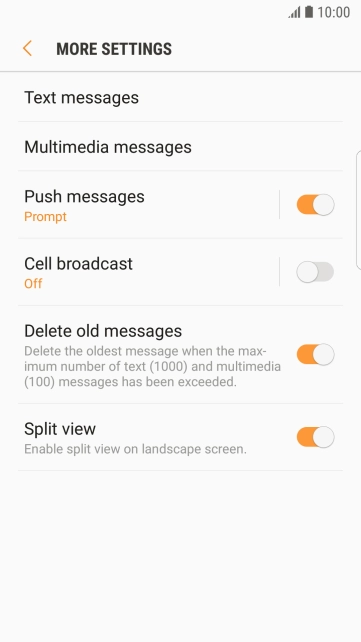 Press Text messages.
