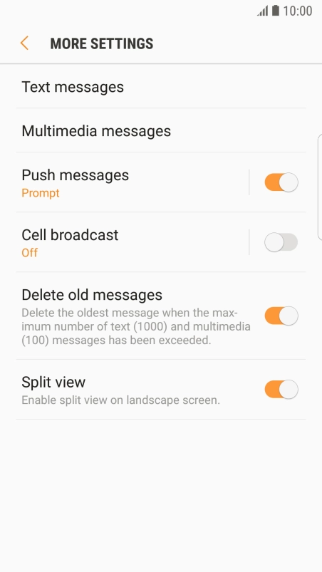 Press Text messages.