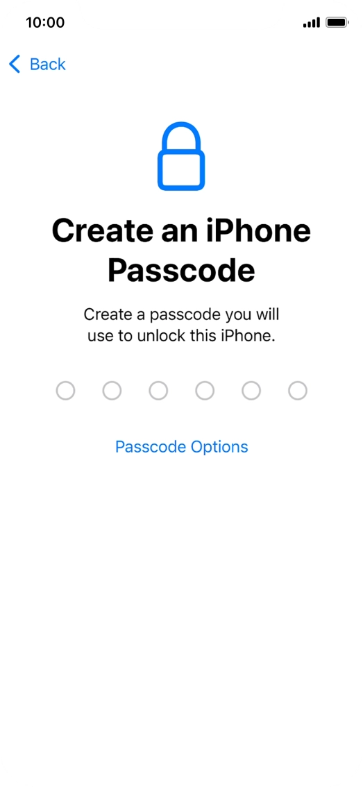 Press Passcode Options.