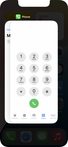 Slide upwards on the required application to end it.