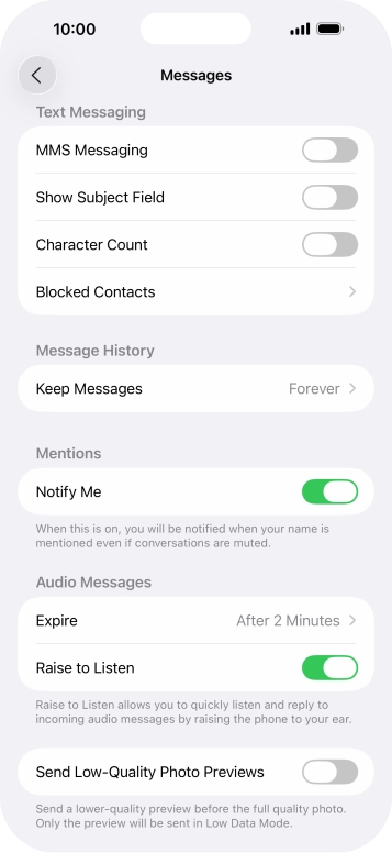 Press the indicator next to 