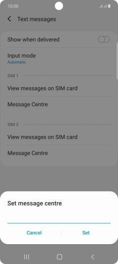 Key in +447958879879 and press Set.