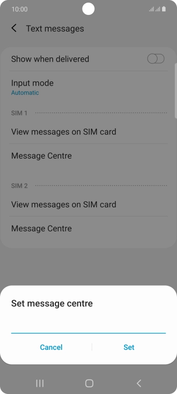 Key in +447958879879 and press Set.