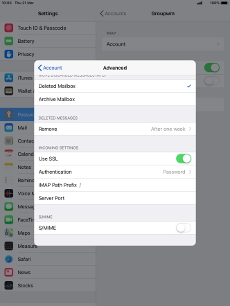 Press the indicator next to 
