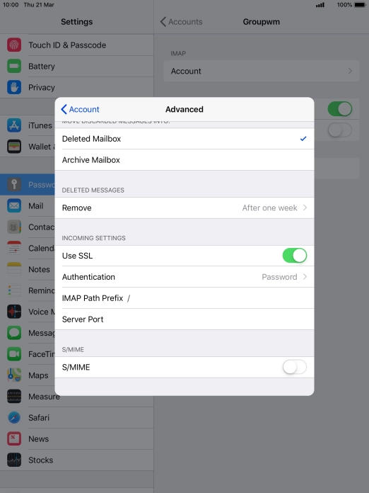 Press the indicator next to 