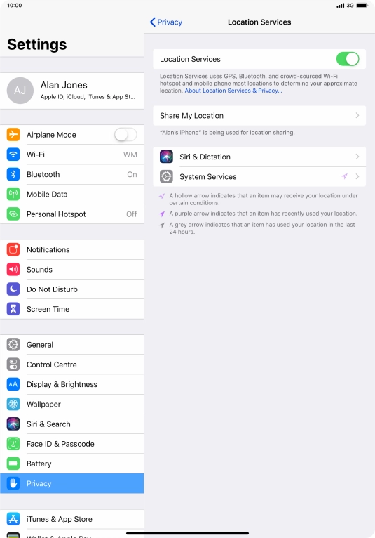 Press the required app.