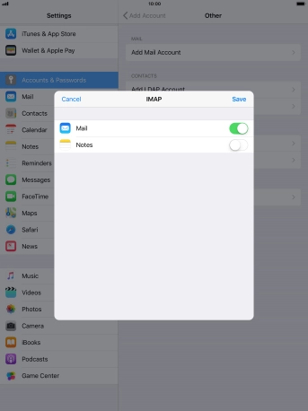Press Save. Your email account has now been set up. To select more settings for incoming and outgoing server, proceed with the following steps.