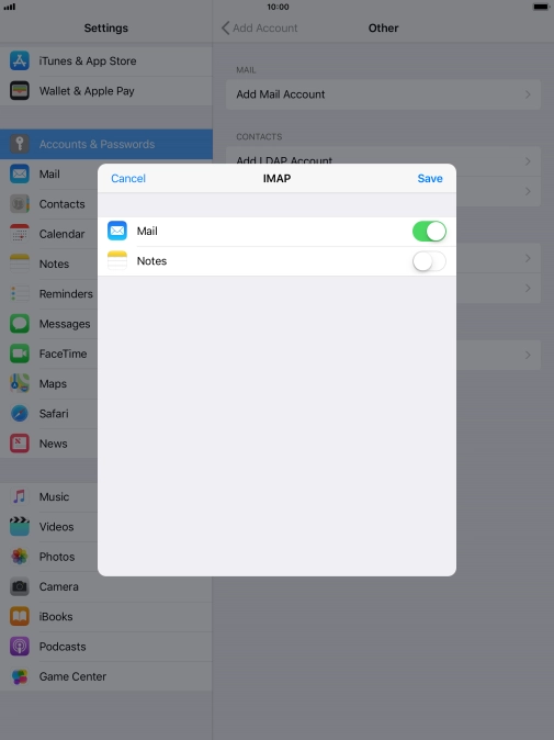 Press Save. Your email account has now been set up. To select more settings for incoming and outgoing server, proceed with the following steps.