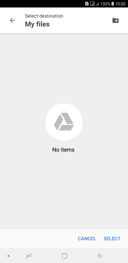 To create a new folder, press the new folder icon and follow the instructions on the screen to create a new folder.