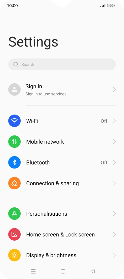 Press Mobile network.