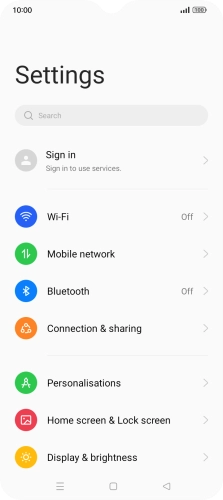 Press Connection & sharing.