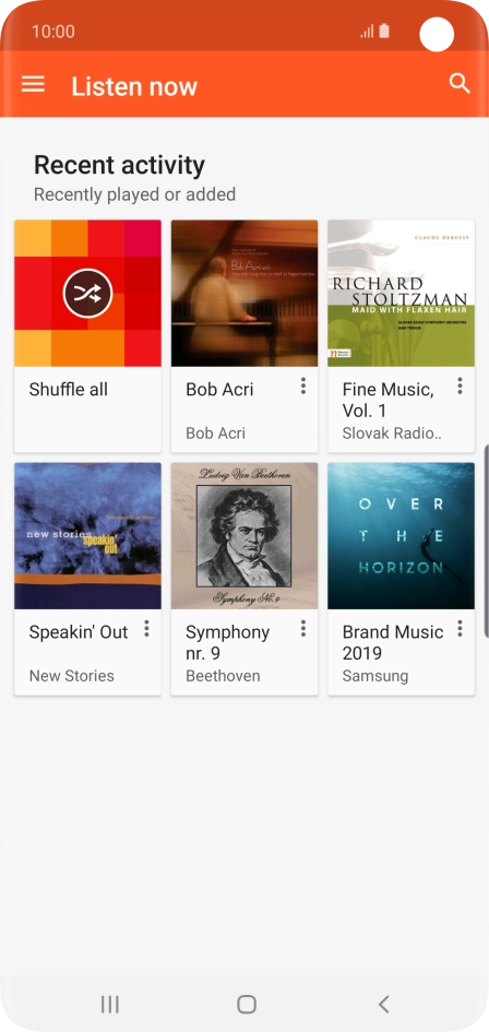 Slide your finger right starting from the left side of the screen.