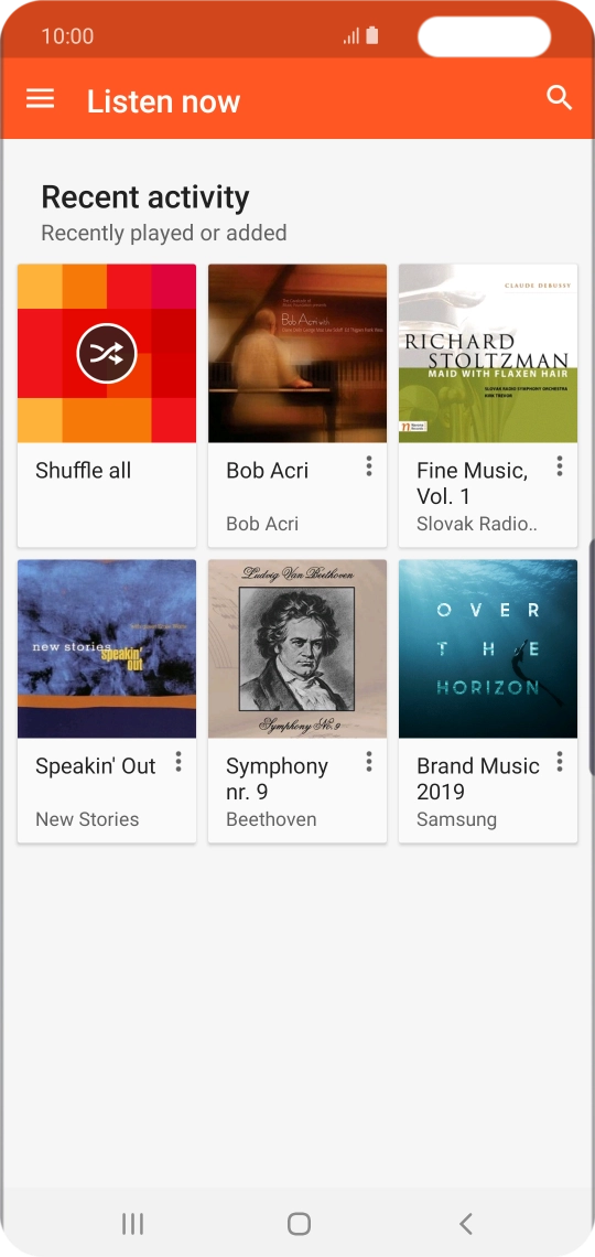 Slide your finger right starting from the left side of the screen.