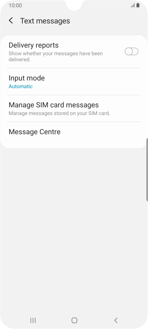 Press Message Centre.