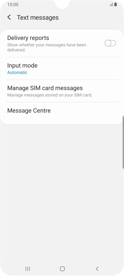 Press Message Centre.