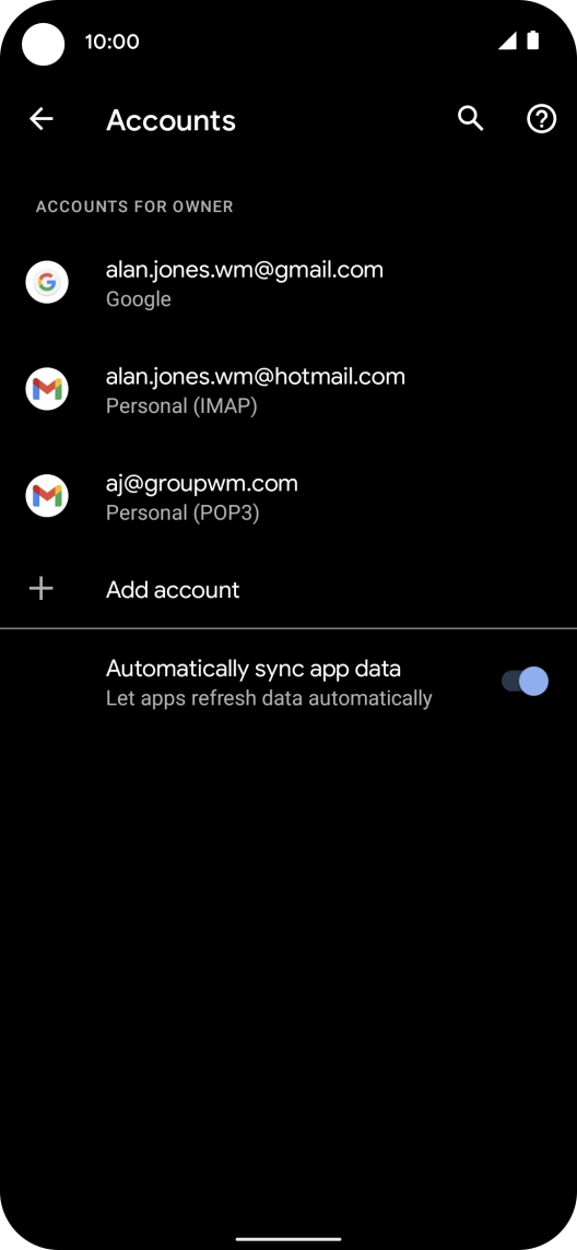 Press the indicator next to 
