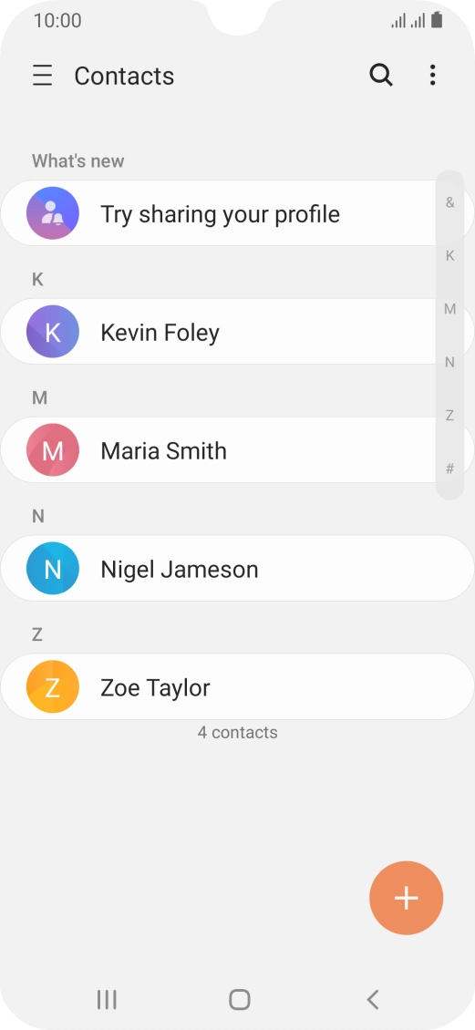 Press the new contact icon.