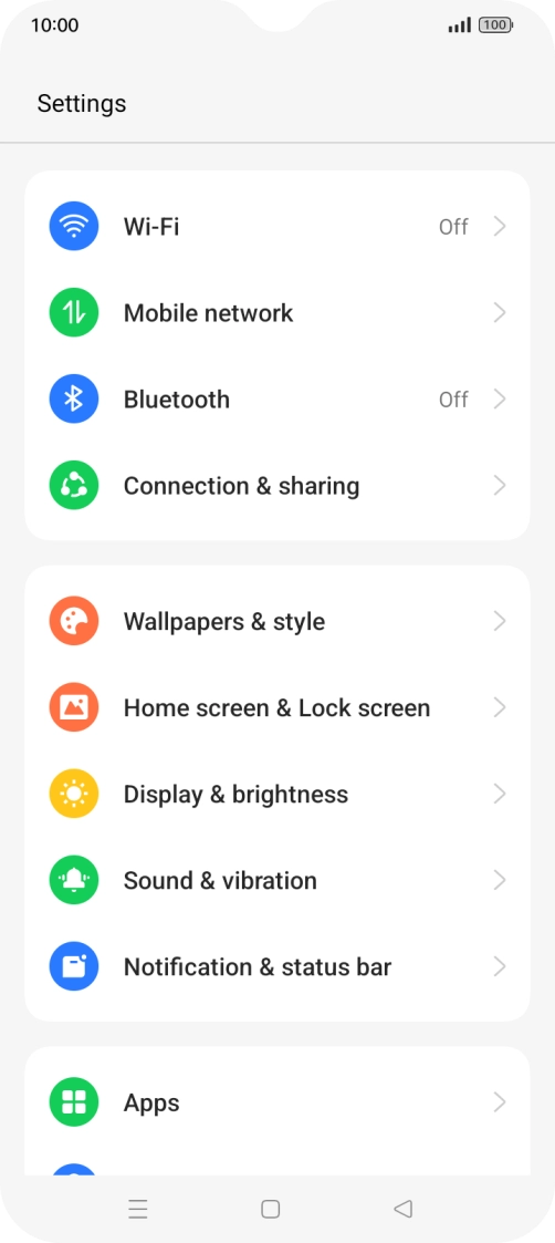 Press Mobile network.