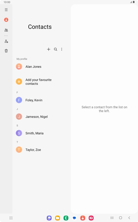 Press the new contact icon.