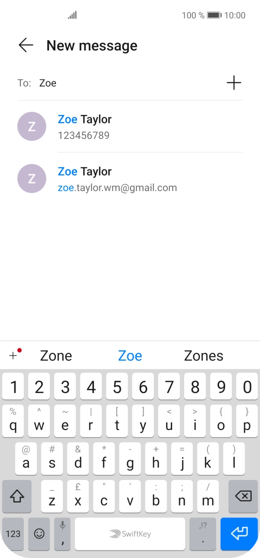 Press the required contact.