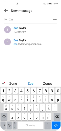 Press the required contact.