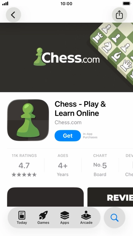 Press Get and follow the instructions on the screen to install the app.
