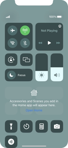 Press the flight mode icon to turn the function on or off.