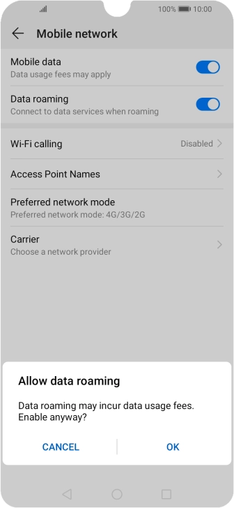 If you turn on the function, press OK.