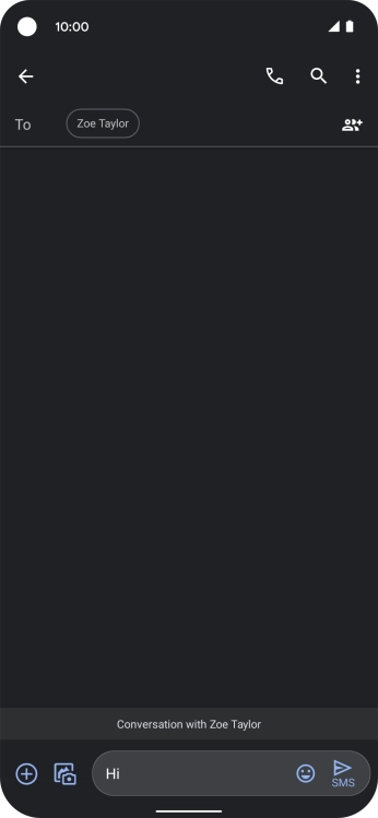 Press the send icon when you've finished your SMS.